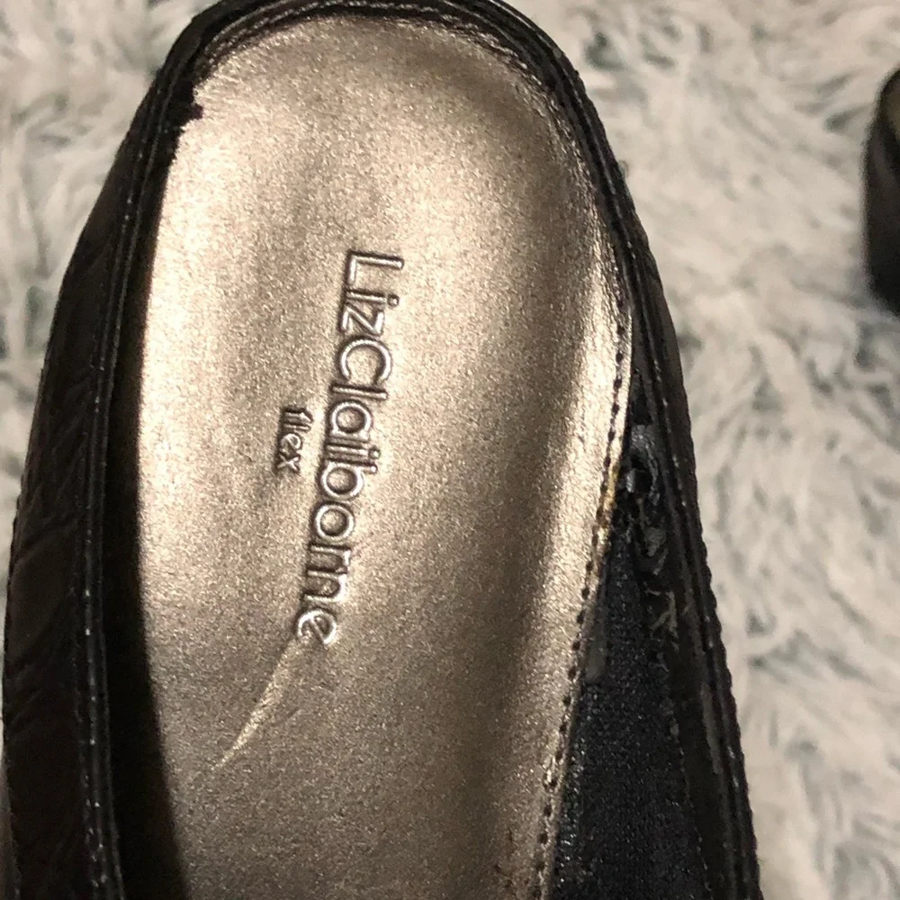 Liz Claiborne Black Leather Mules - Picture 4 of 8